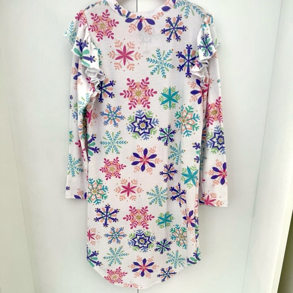 Chaser Girls Snowflake Long Sleeve Shirttail Dress Size 7 - Picture 2 of 3